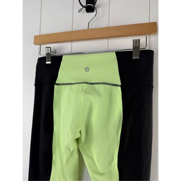 Lululemon Wunder Under Crop *Bonded Stripe Black / Faded Zap / Black 6 - Picture 6 of 10